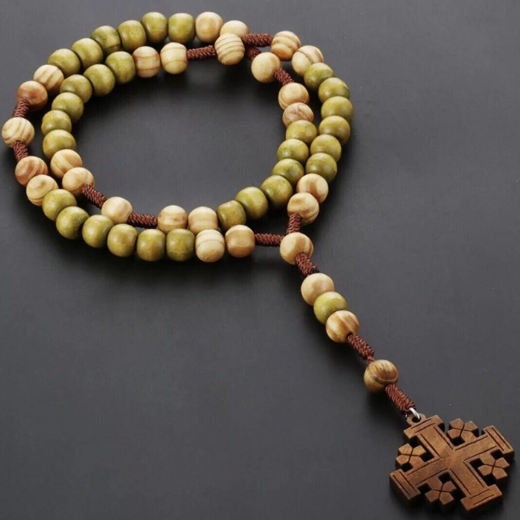 Rosario y cruz de madera de olivo - madera de olivo - image 0
