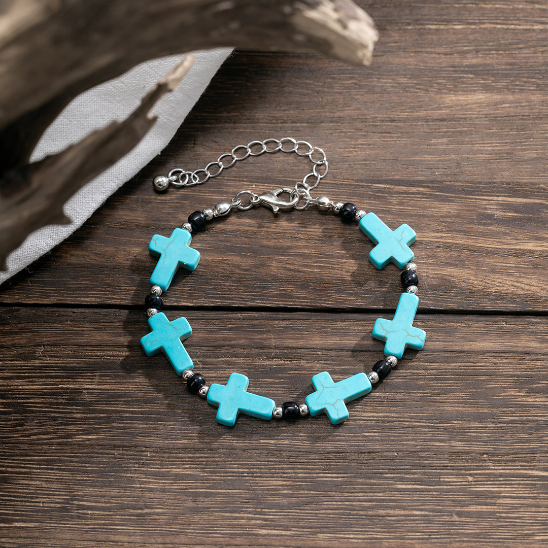 Christianartworkshop Pulsera de turquesa con cuentas y crucifijo - image 4