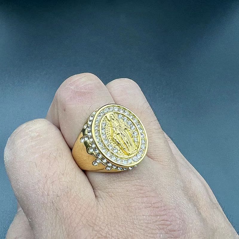 Christianartworkshop Anillo católico de acero inoxidable con la Virgen María - image 1
