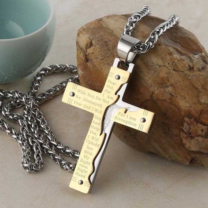 Christianartworkshop Jesús Christianartworkshop Crucifijo Religión Cruz Colgante Collar - Dorado - image 0