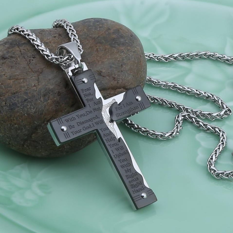 Christianartworkshop Jesús Christianartworkshop Crucifijo Religión Cruz Colgante Collar - Negro - image 8