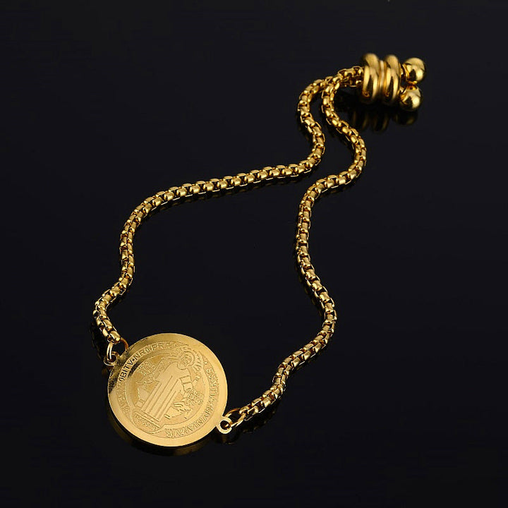 Christianartworkshop Pulsera ajustable con medalla grabada de San Benito - image 4