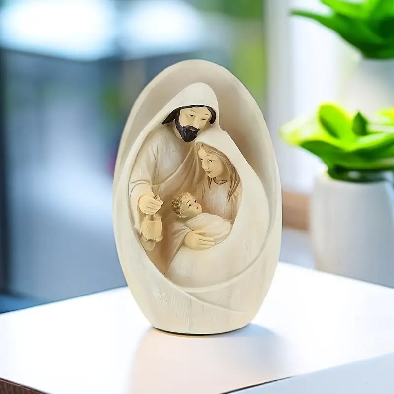 Adorno de la Natividad: José, María y el Niño Jesús. Colección Religiosa. - image 2