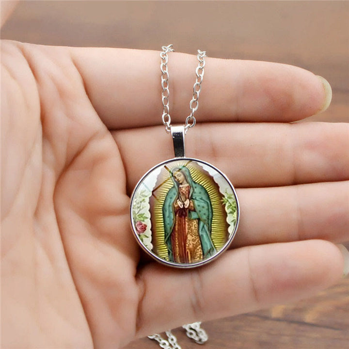 Christianartworkshop Dios bendiga la Rosa de la Virgen María. Conjunto de joyas de cristal. - image 1