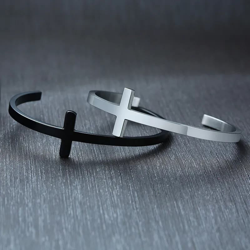 Christianartworkshop Brazalete con cruz de plata, brazalete religioso - image 11