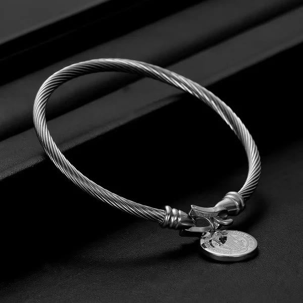 Christianartworkshop Pulsera rígida de cable retorcido de San Benito - image 5