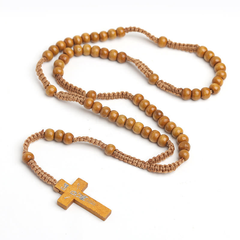 Rosario cristiano con cruz de madera - Marrón - image 1