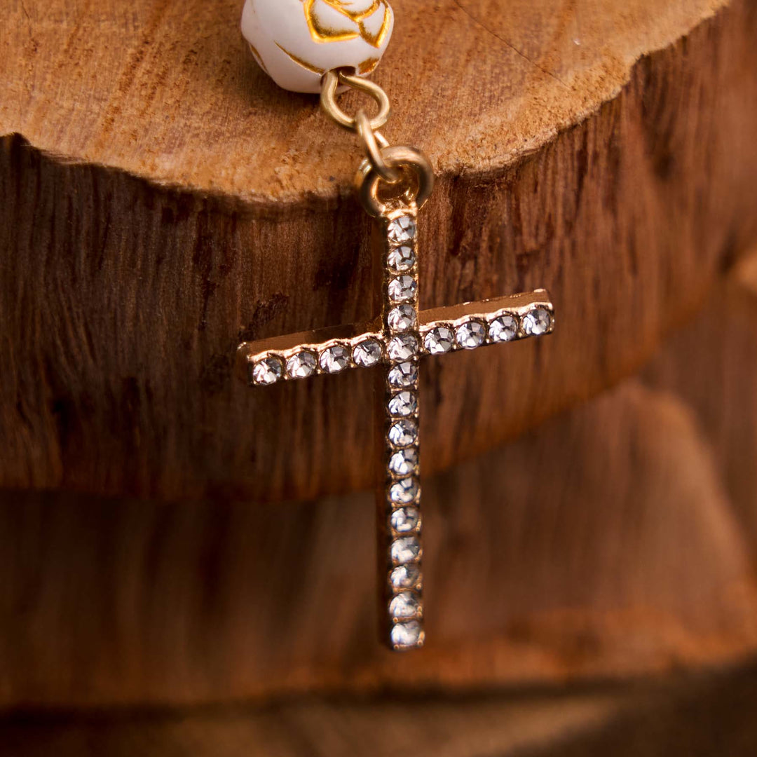 Rosario con cruz de cuentas de rosa de Nuestra Señora de Guadalupe - image 3