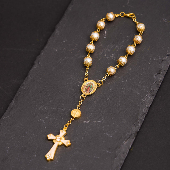 Rosario pulsera elegante multiusos de Nuestra Señora de Guadalupe - Dorado - image 0