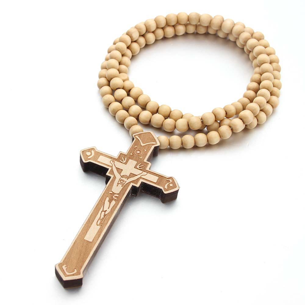 Christianartworkshop Collar de madera con cruz de Jesús - image 1