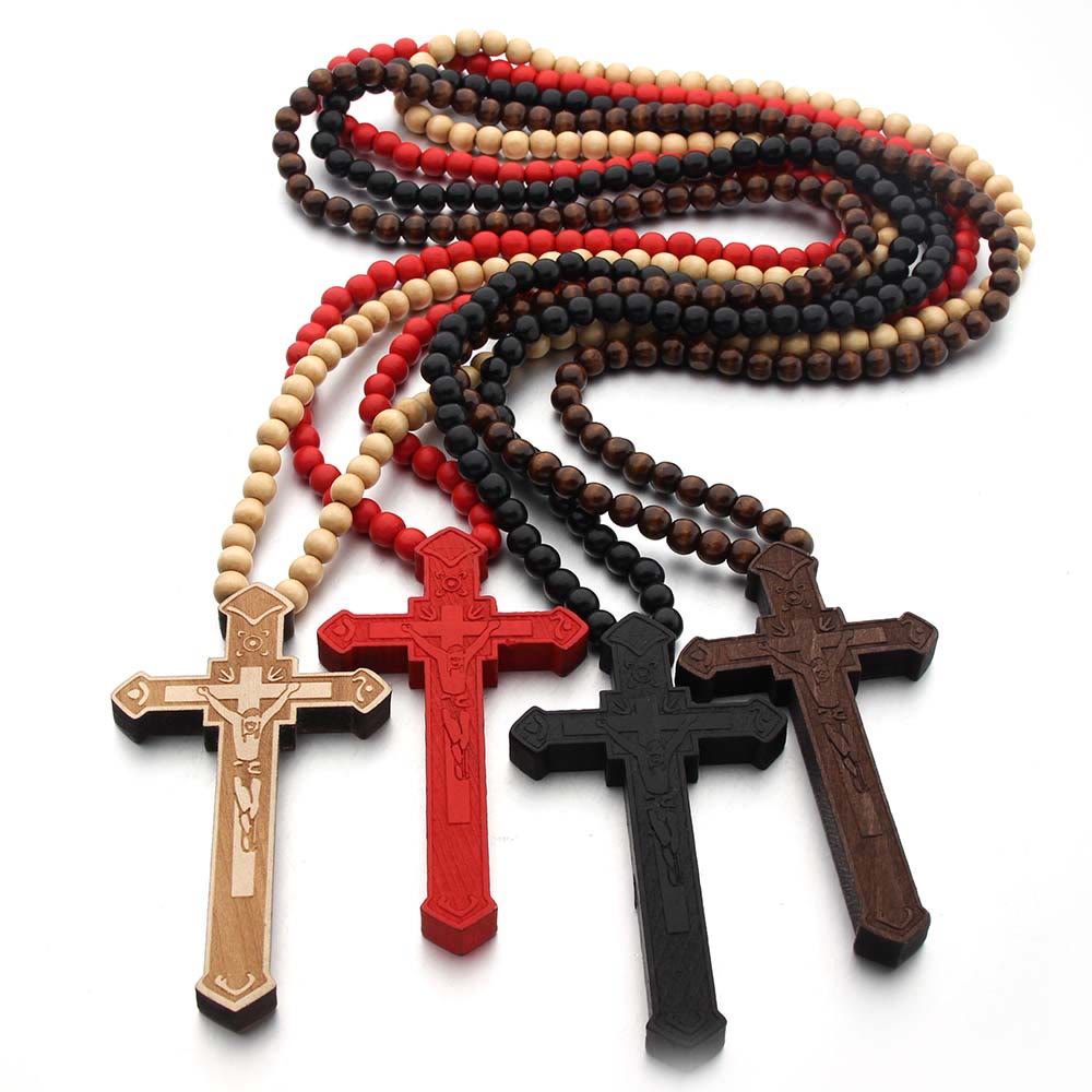 Christianartworkshop Collar de madera con cruz de Jesús - image 0