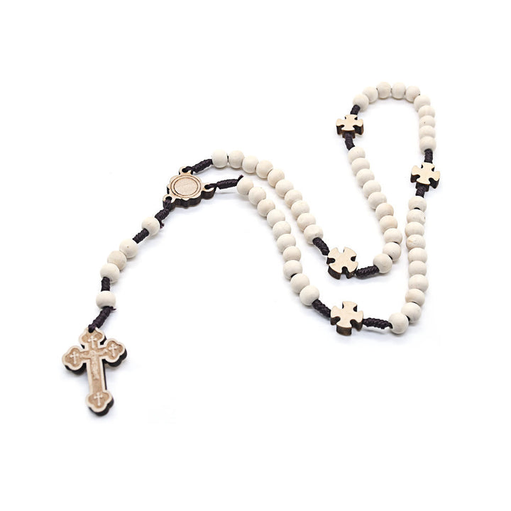 Rosario de oración con cruz de madera de Cristo - image 2