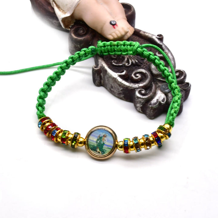 Christianartworkshop Pulsera ajustable de hilo verde de San Judas - image 1