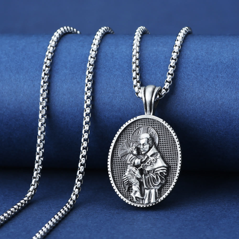 ChristianartworkshopCollar con colgante de San Antonio y el Niño Jesús - Antonio y Jesús - image 0
