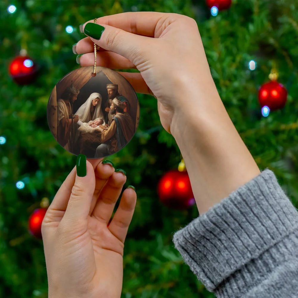 Christianartworkshop Adornos colgantes navideños realistas de Jesús nacido - image 1