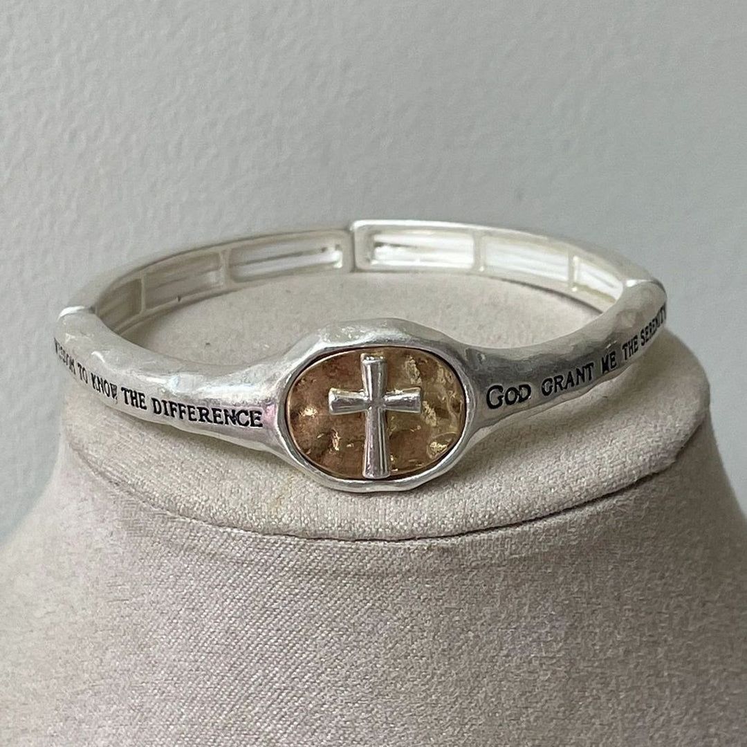 Christianartworkshop Pulsera con cruz grabada y oración vintage "El regalo de Dios" - Plata - image 0