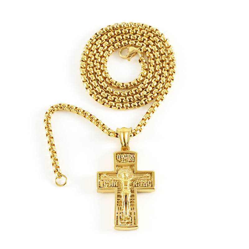 Christianartworkshop 11 Collar con colgante de estilo retro clásico con el icono "Bless" - Crucifijo ortodoxo - image 13