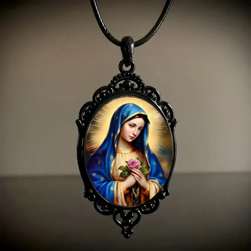 Christianartworkshop Collar de Nuestra Señora de Guadalupe con borde vintage de estilo gótico - Negro - image 0