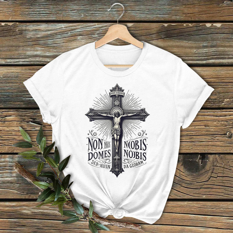 Christianartworkshop Camiseta de manga corta con emblema de crucifixión de estilo clásico y colores vibrantes - Blanco - 2XL - image 0