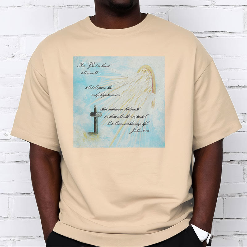 Christianartworkshop Camiseta de manga corta de estilo clásico "Porque Dios amó tanto al mundo" - image 9
