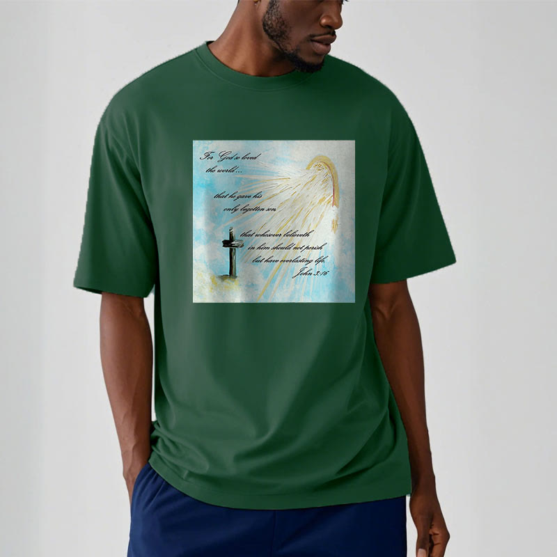Christianartworkshop Camiseta de manga corta de estilo clásico "Porque Dios amó tanto al mundo" - image 11