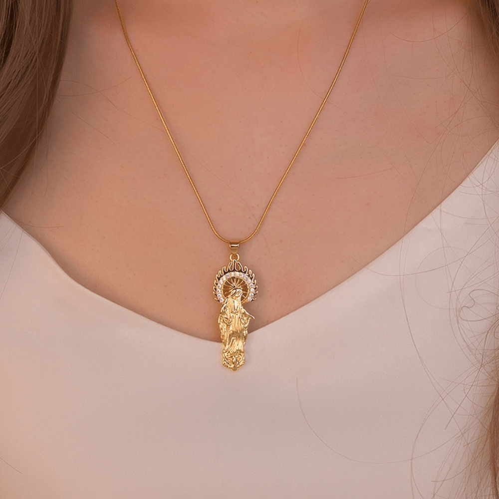 Christianartworkshop Collar con colgante de lujo de la Asunción de la Virgen María y Nuestra Señora de Guadalupe. - image 6