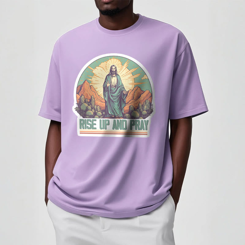 Christianartworkshop Camiseta de manga corta de estilo clásico "Levántate y reza" - image 16
