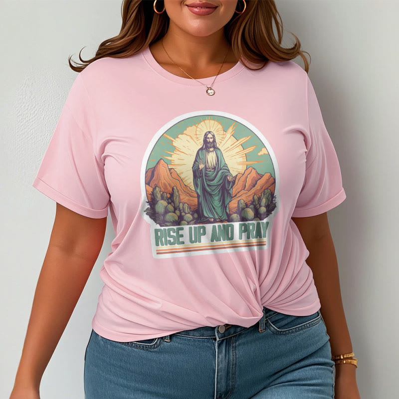 Christianartworkshop Camiseta de manga corta de estilo clásico "Levántate y reza" - image 14
