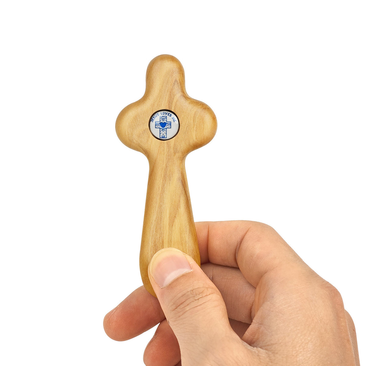 Arte cristiano, estilo creativo, cruz de madera de olivo, herramienta de oración de mano - Palabra Sagrada - image 2