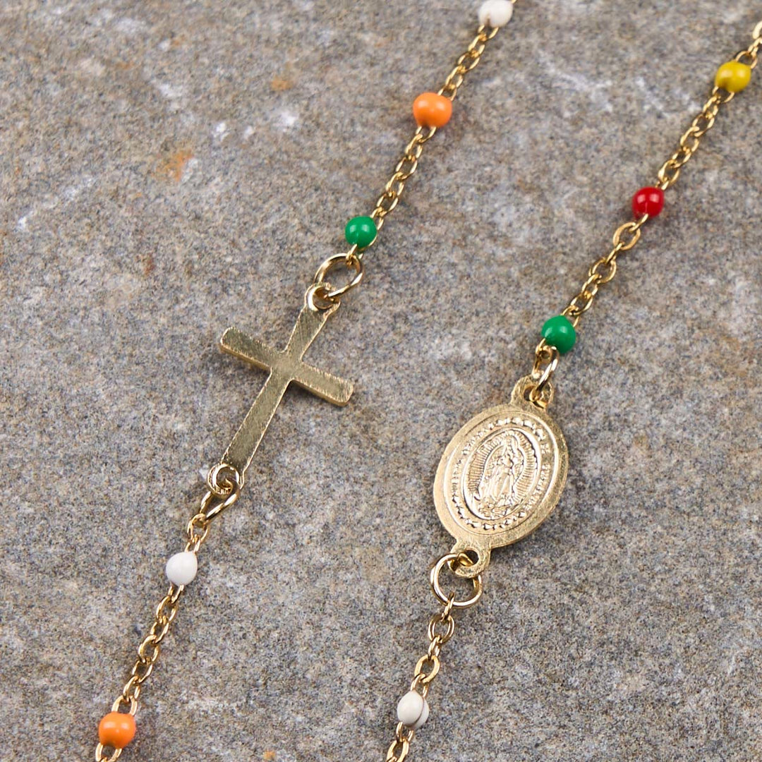 Christianartworkshop Collar con cadena para clavícula de estilo fresco y elegante, con cruz y 5 opciones de medallas. - Nuestra Señora de Guadalupe - image 9