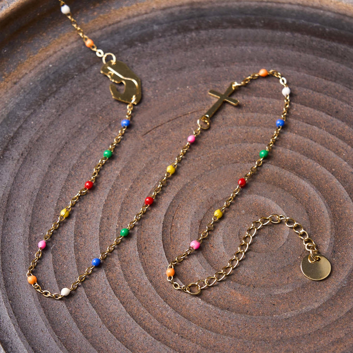 Christianartworkshop Collar con cadena para clavícula de estilo fresco y elegante, con cruz y 5 opciones de medallas. - image 3