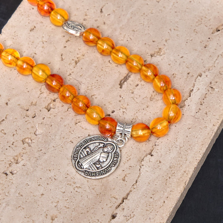 Christianartworkshop Pulsera de rosario con medalla de San Benito de estilo clásico - image 4