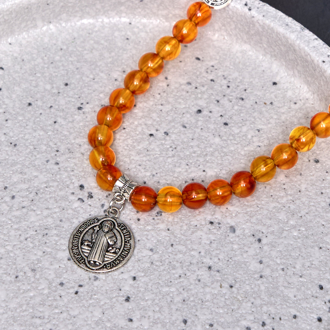 Christianartworkshop Pulsera de rosario con medalla de San Benito de estilo clásico - image 3
