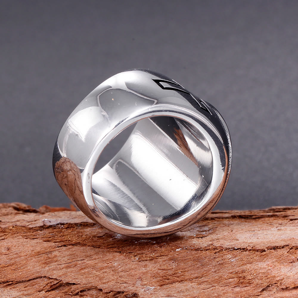Christianartworkshop Anillo con el símbolo de la cruz de Jesús de estilo retro clásico y fe bendita. - image 4