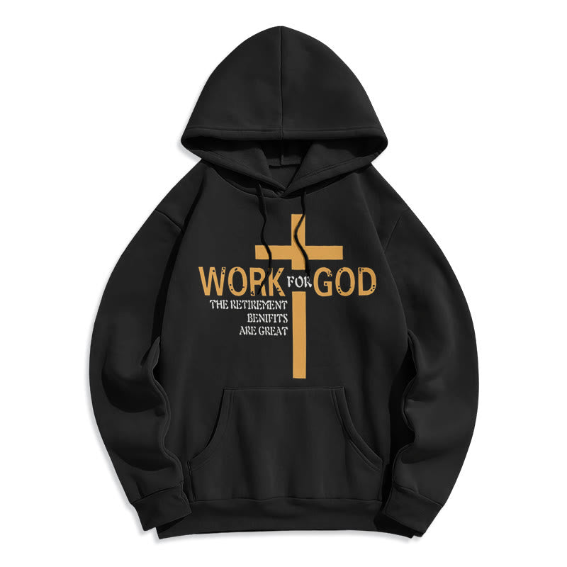 Christianartworkshop Sudadera con capucha de poliéster forrada de felpa con diseño clásico de cruz para Dios - Negro - 2XL - image 0