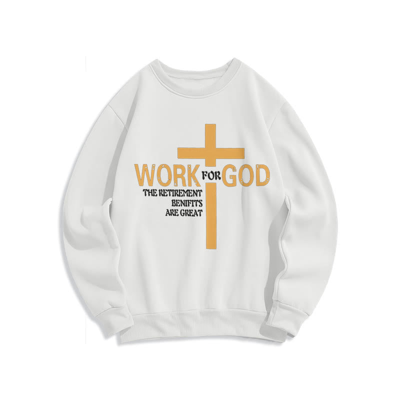 Christianartworkshop Sudadera de poliéster con forro polar, estilo clásico, con cruz y diseño para Dios. - Blanco - 2XL - image 0