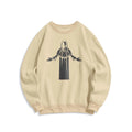 Christianartworkshop Sudadera de poliéster con forro polar y estampado de estilo clásico de una santa con las manos abiertas en actitud de oración. - Beige - 2XL - image 0