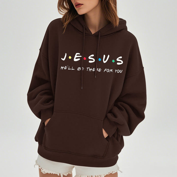 Christianartworkshop Sudadera con capucha de poliéster forrada de felpa con la frase "Jesús estará ahí para ti", estilo moderno. - image 17