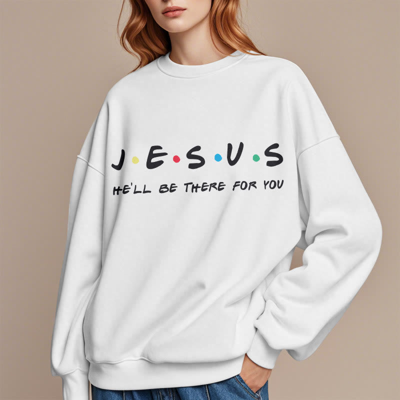 Christianartworkshop Sudadera de poliéster con forro polar de estilo moderno con la frase "Jesús estará ahí para ti" - image 1