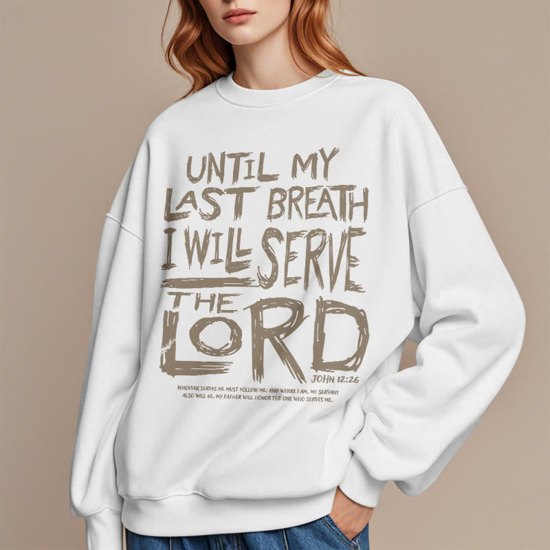 Christianartworkshop Sudadera de poliéster con forro polar y cita "Serviré al Señor". - image 1