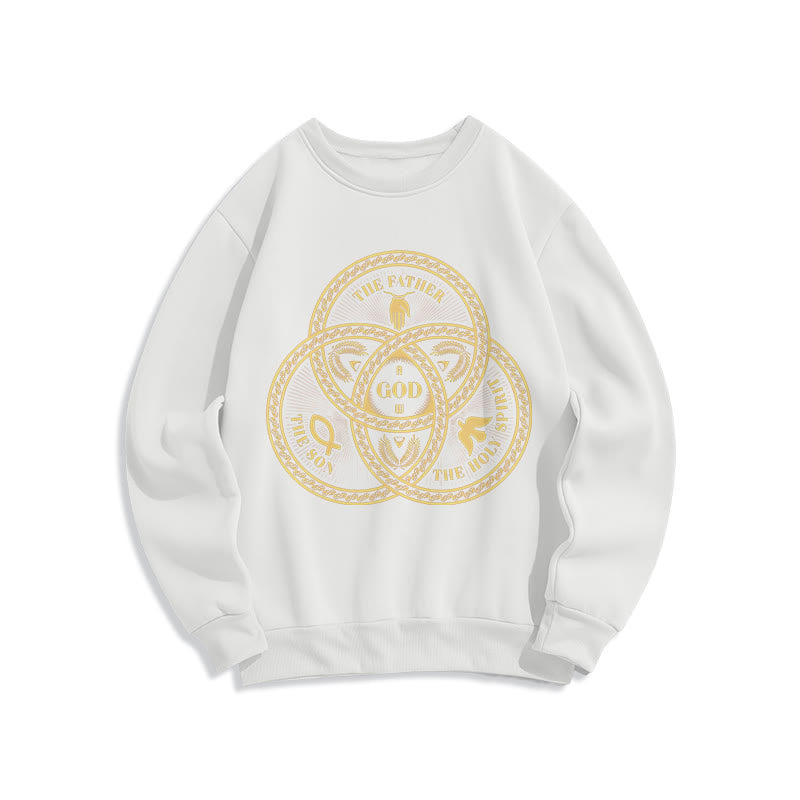 Christianartworkshop Sudadera de poliéster con forro polar y diseño de la Sagrada Trinidad, estilo clásico. - Blanco - 2XL - image 5
