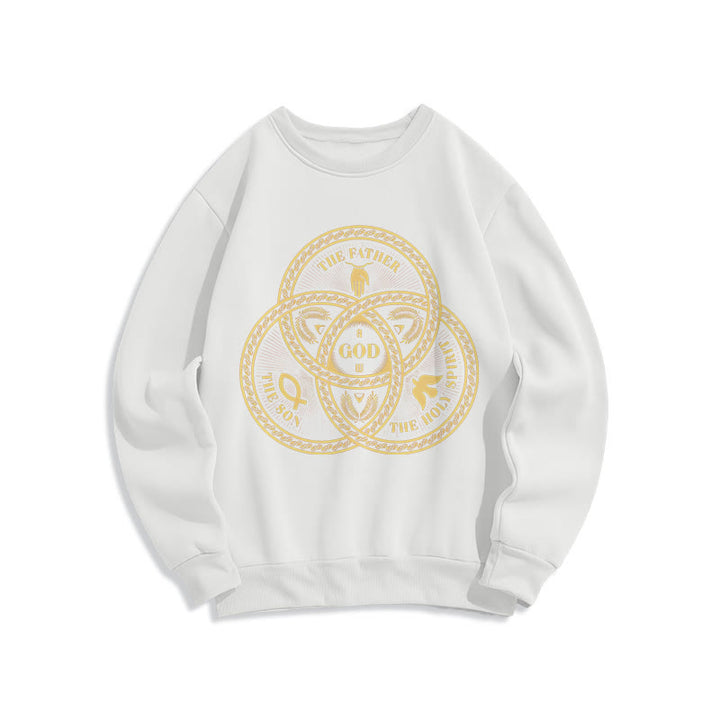 Christianartworkshop Sudadera de poliéster con forro polar y diseño de la Sagrada Trinidad, estilo clásico. - Blanco - 2XL - image 5