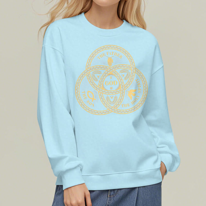 Christianartworkshop Sudadera de poliéster con forro polar y diseño de la Sagrada Trinidad, estilo clásico. - image 27