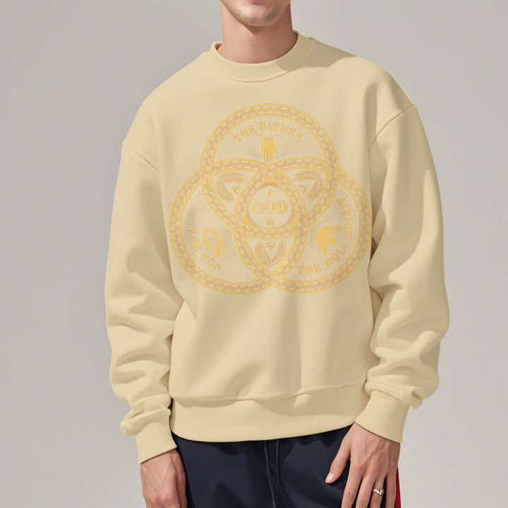 Christianartworkshop Sudadera de poliéster con forro polar y diseño de la Sagrada Trinidad, estilo clásico. - image 13