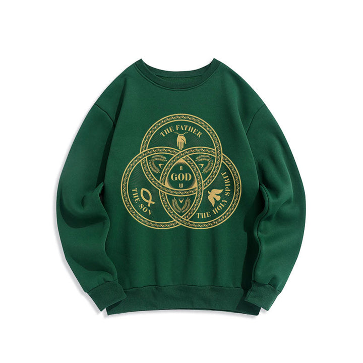Christianartworkshop Sudadera de poliéster con forro polar y diseño de la Sagrada Trinidad, estilo clásico. - Verde - 2XL - image 20