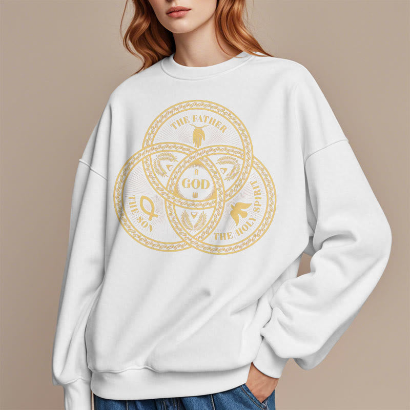 Christianartworkshop Sudadera de poliéster con forro polar y diseño de la Sagrada Trinidad, estilo clásico. - image 7