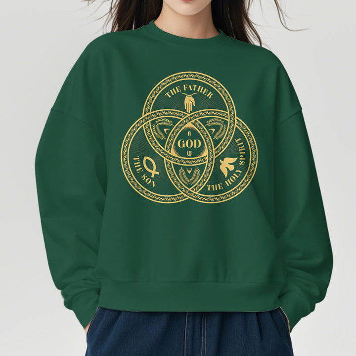 Christianartworkshop Sudadera de poliéster con forro polar y diseño de la Sagrada Trinidad, estilo clásico. - image 22