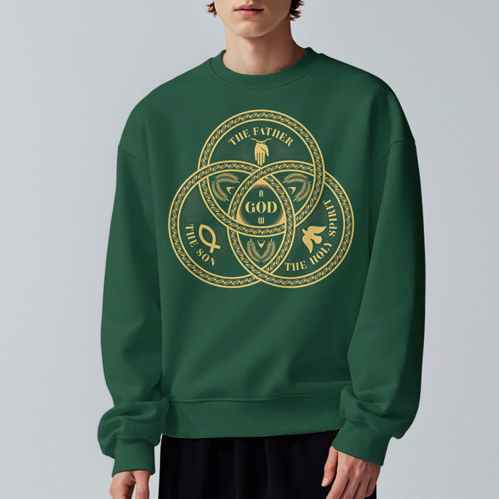 Christianartworkshop Sudadera de poliéster con forro polar y diseño de la Sagrada Trinidad, estilo clásico. - image 23