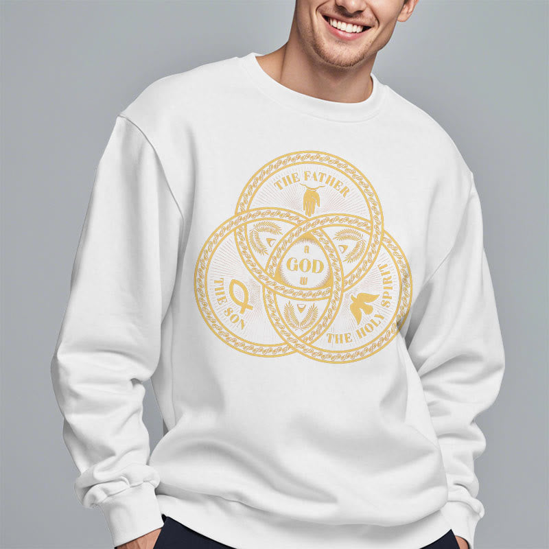 Christianartworkshop Sudadera de poliéster con forro polar y diseño de la Sagrada Trinidad, estilo clásico. - image 8