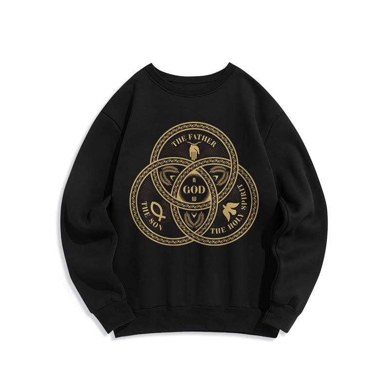 Christianartworkshop Sudadera de poliéster con forro polar y diseño de la Sagrada Trinidad, estilo clásico. - Negro - 2XL - image 0